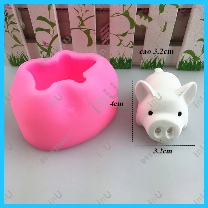 HCM - Khuôn silicon 3D các mẫu heo làm bánh fondant, socola, rau câu, xà bông 3D và resin tượng BSI