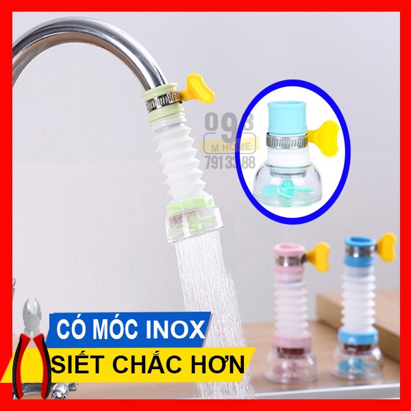 Combo 2 Đầu Vòi Phun Nước,Đầu Vòi Rửa Chén Tăng áp,Đầu Nối Vòi Rửa Chén Bát Xoay 360 độ,Vòi sen vòi nước