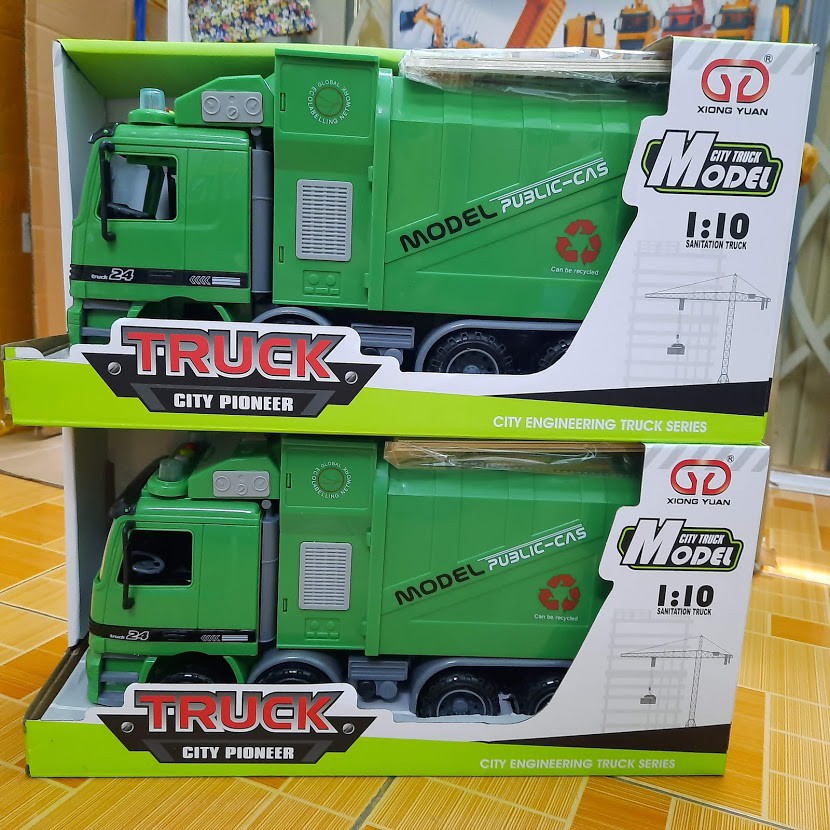 Đồ chơi trẻ em mô hình ô tô Xe chở rác cỡ lớn xe ô tô có âm thanh và đèn