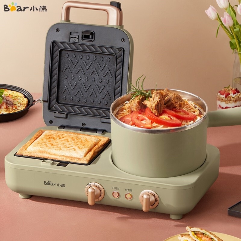 Máy Làm Bánh Kẹp Đa Năng 3in1 Kèm Lẩu Rán Nướng Bánh Ăn Sáng DSL-A13N1