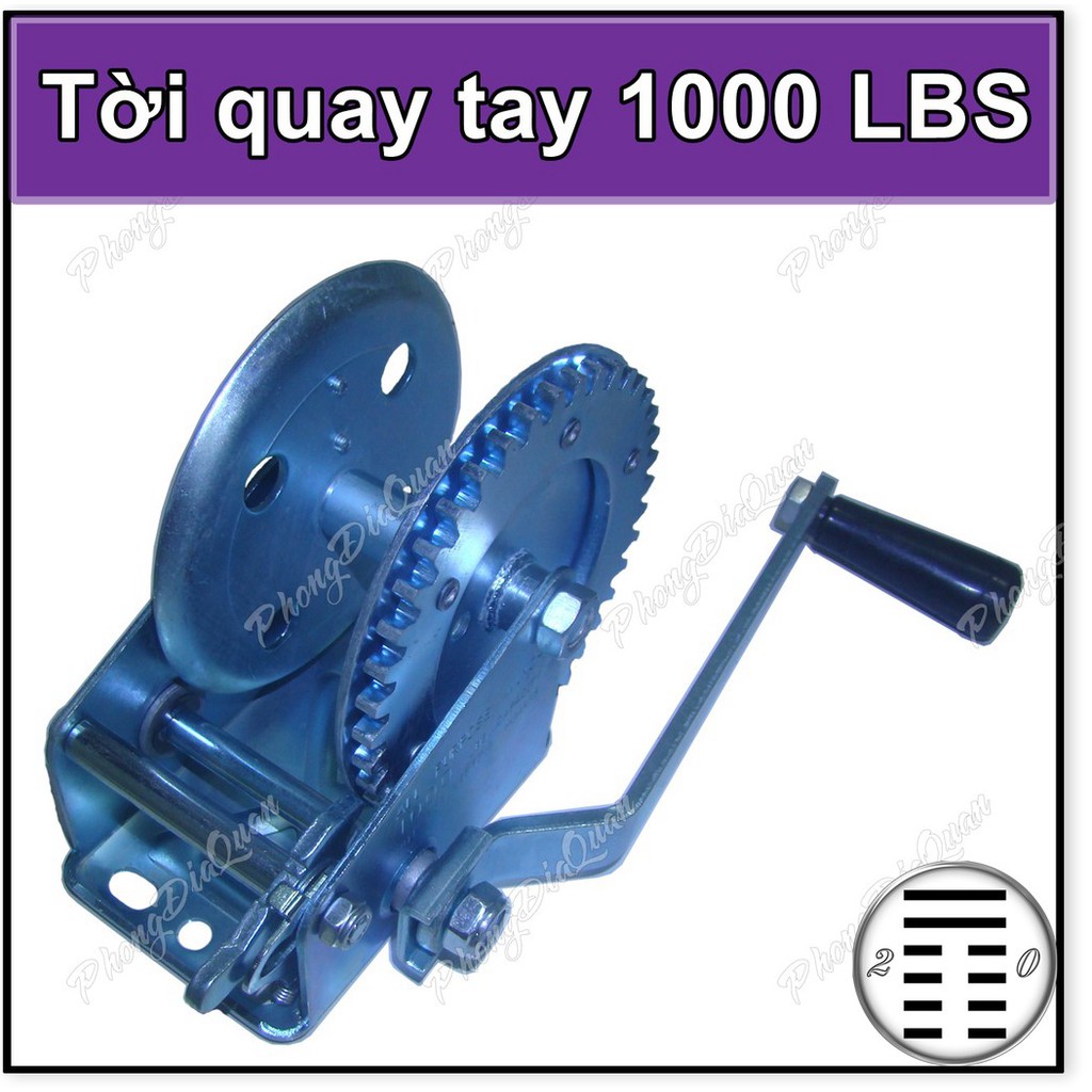 Tời quay tay 1000 LBS (cáp bán riêng theo yêu cầu)