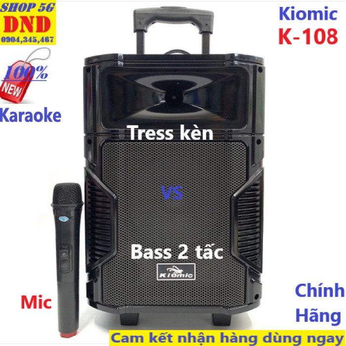 [Sale xả hàng] Loa Karaoke Kiomic K108 vs J6 Thùng Gỗ (Tặng Kèm 1 Micro Không Dây Hát Cực Hay) Thùng gỗ loa 2 tấc