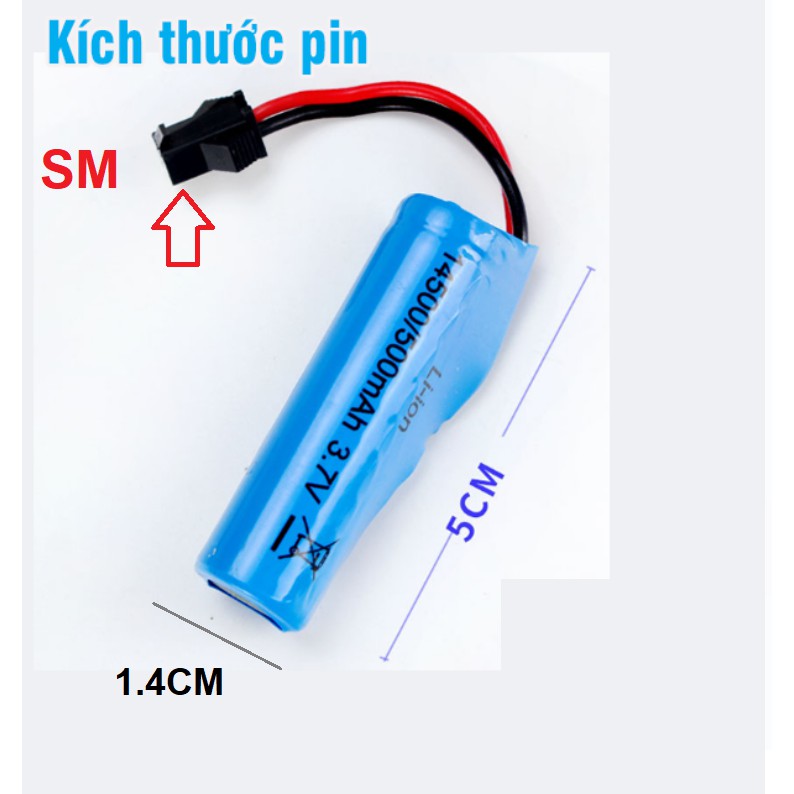 Pin 14500 3.7v 800mah xe điều khiển pin sạc loại tròn cổng SM