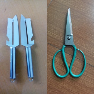 [LOẠI 1] Bộ sản phẩm gồm 1 kéo cắt làng nghề và dao 2 lưỡi inox gọt vỏ cực sắc
