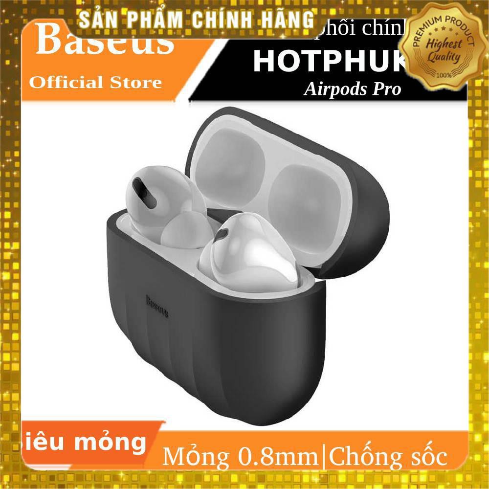 Bao case chống sốc silicon siêu mỏng cho tai nghe Apple Airpods Pro hiệu Baseus Shell Pattern - Hàng chính hãn