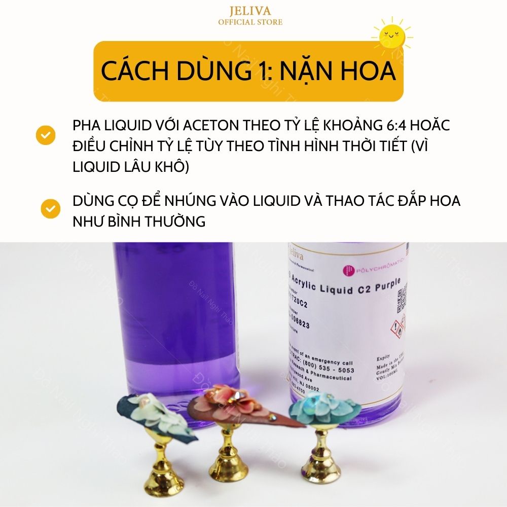 Nước đắp bột nặn hoa nail JELIVA