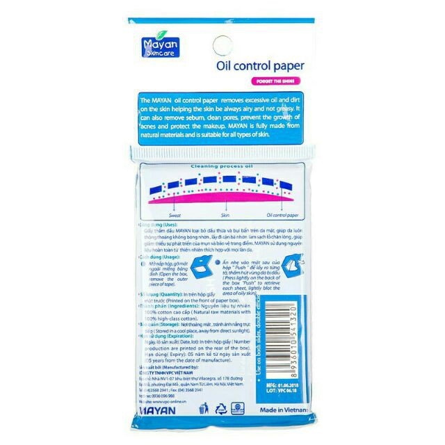 Giấy Thấm Dầu Mayan Oil Control Paper 100 Tờ | WebRaoVat - webraovat.net.vn