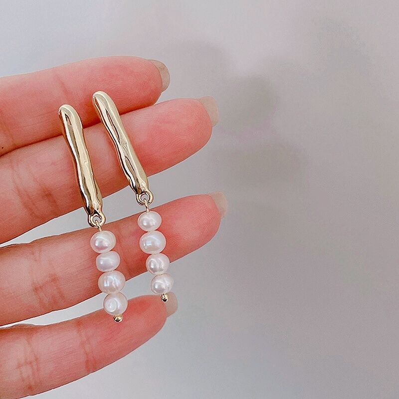 Bông Tai Mạ Bạc 925 Đính Ngọc Trai Sang Trọng Phong Cách Retro Hàn Quốc