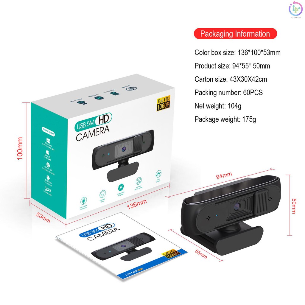 Webcam Hxsj S2 USB 2.5k Fhd Pc 5mp Tích Hợp Mic Chất Lượng Cao | BigBuy360 - bigbuy360.vn