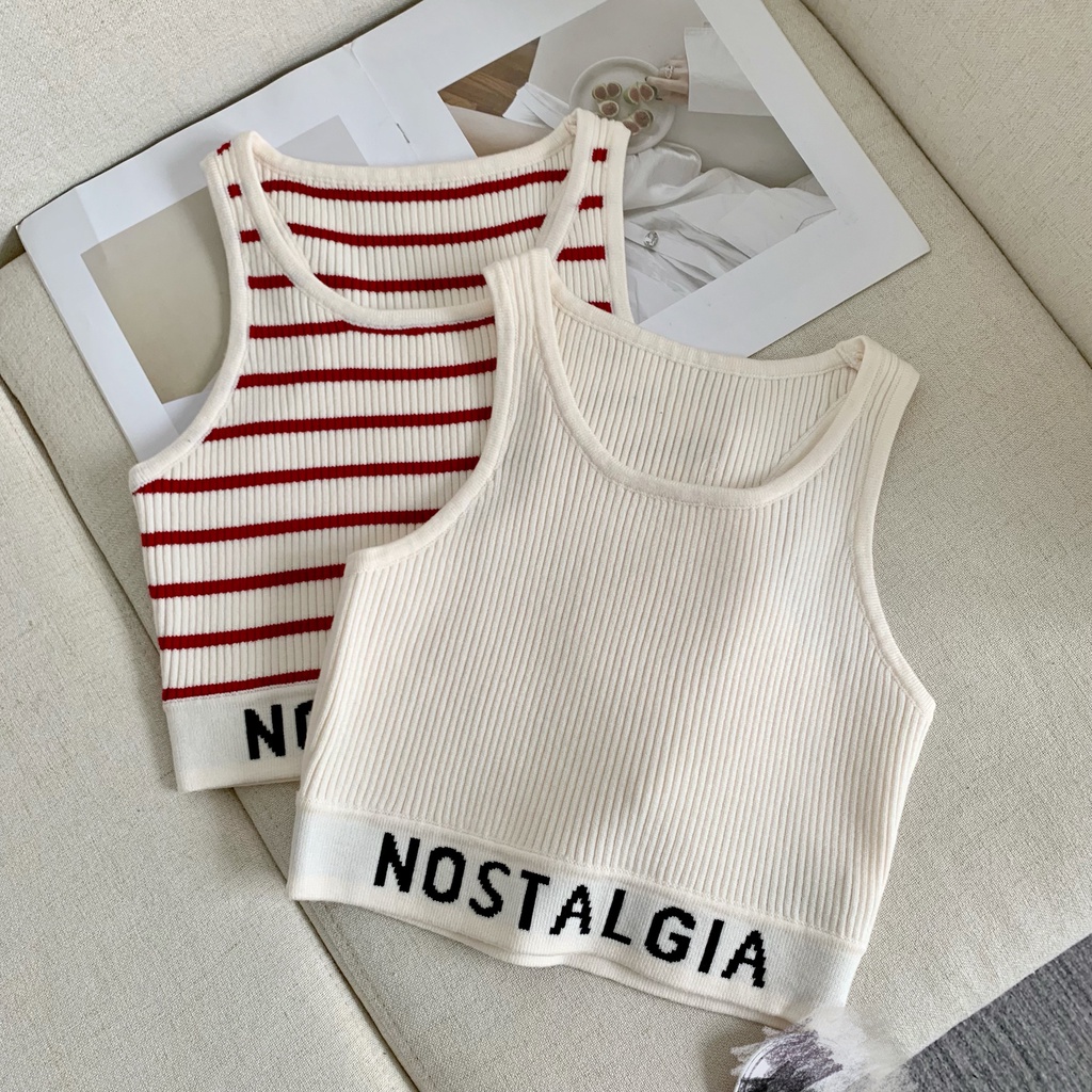 Áo hai dây dệt kim thời trang mùa hè cho nữ