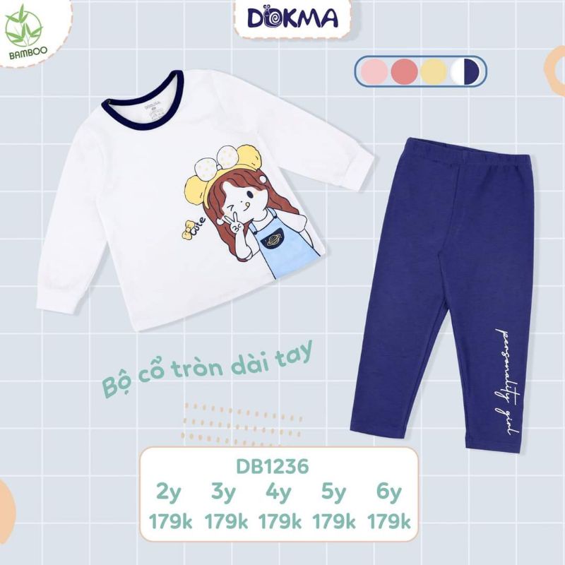 Bộ cổ tròn dài tay bé gái DB1236