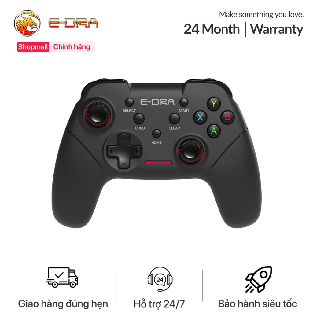 Tay cầm chơi game không dây E-dra EGP7602 / EGP7601 Chơi Game Fifa Online 4, Liên quân, Pubg ... - Wireless 2.4GHz