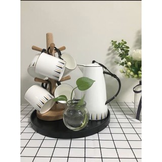 (Có sẵn ) Bộ ấm chén gốm sứ cao cấp (6 cốc)