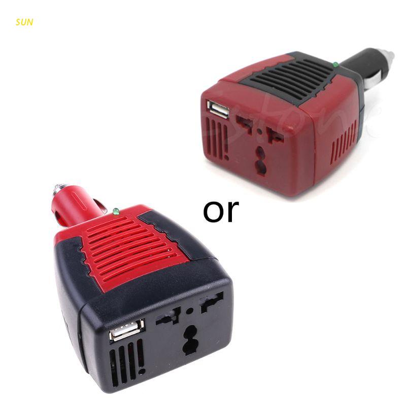 1 Bộ Chuyển Đổi Nguồn Điện Dc 12v Sang Ac 220v 75w Usb 5v Cho Xe Hơi