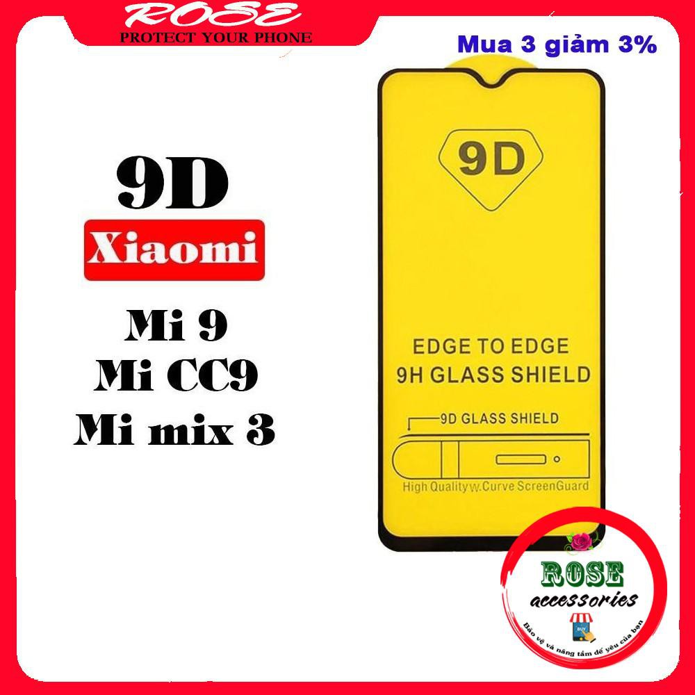 Kính Cường Lực Xiaomi Mi 9 / CC9 / Mi mix 3 Full Màn 9D - FreeShip50k