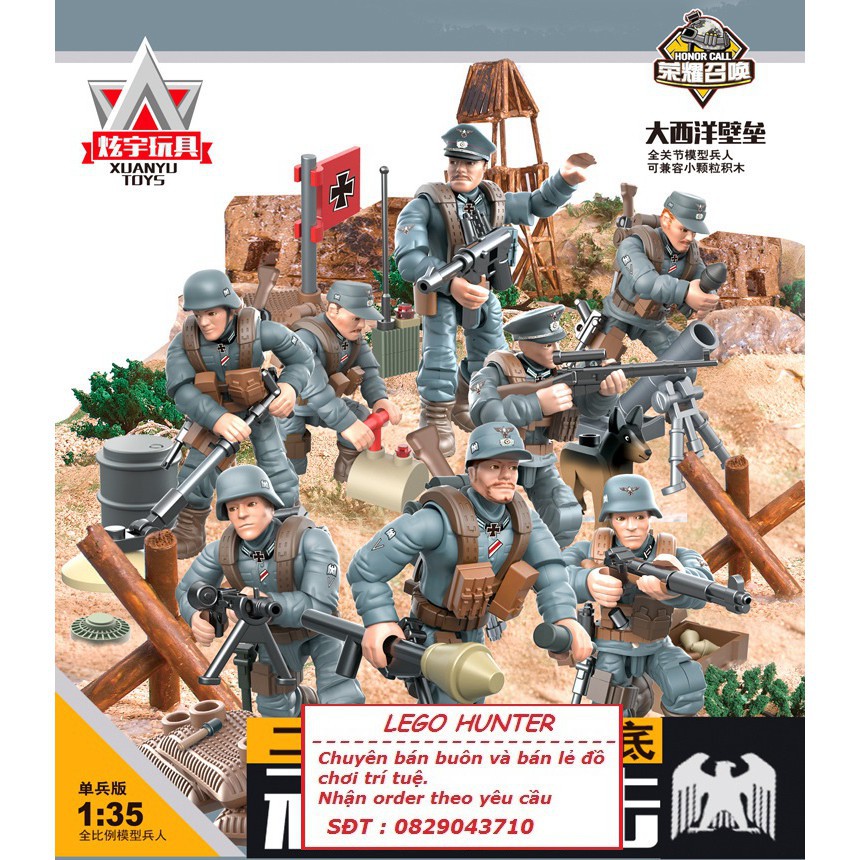 Bộ lắp ráp Mega Bloks Army Combo 8 Lính Phát Xít Đức trong WWII