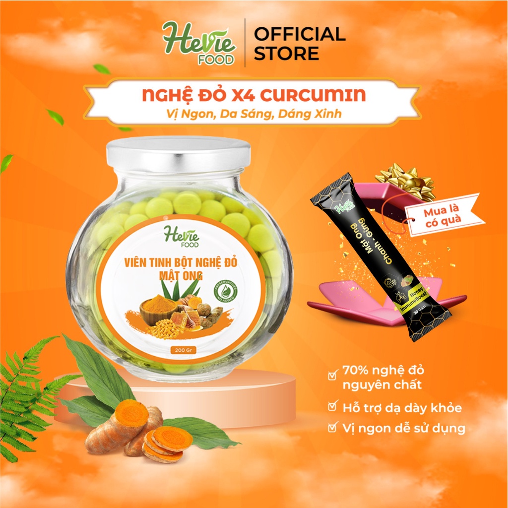 Viên tinh bột NGHỆ ĐỎ Mật Ong 200g HeVieFood