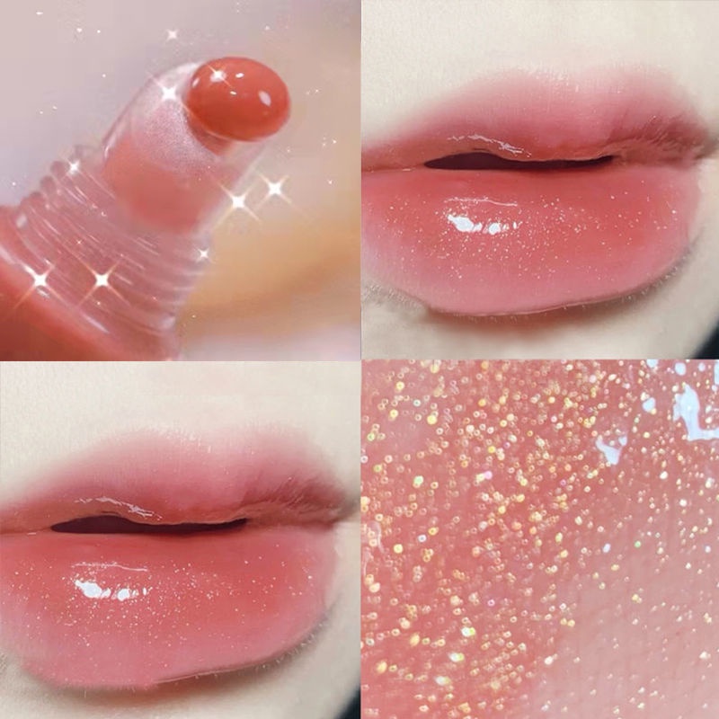 Son bóng trang điểm màu nude tráng gương mỏng pha lê lấp lánh ngọt ngào dành cho học sinh