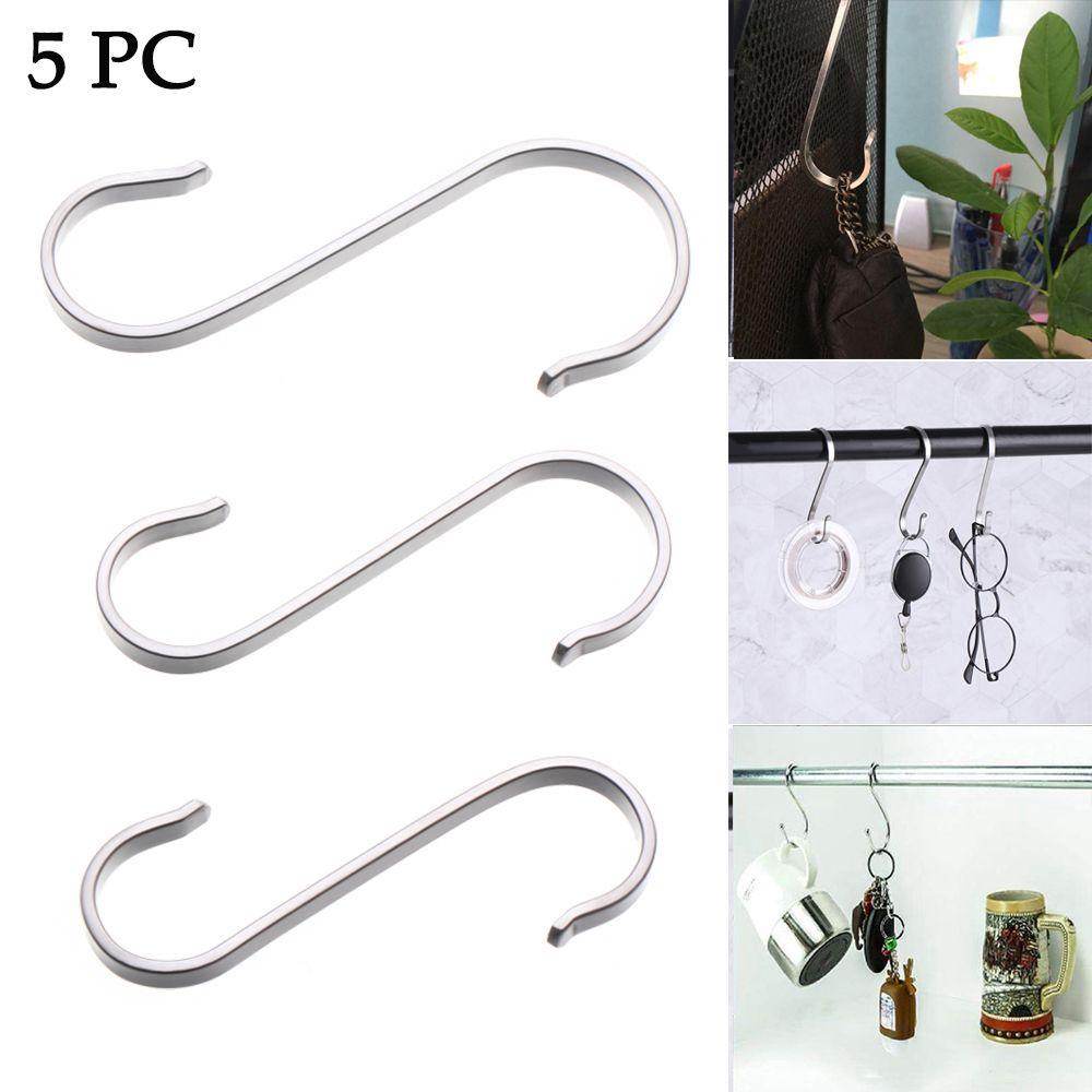 Set 5 Móc Treo Đồ Hình Chữ S Bằng Thép Không Gỉ Chất Lượng Cao