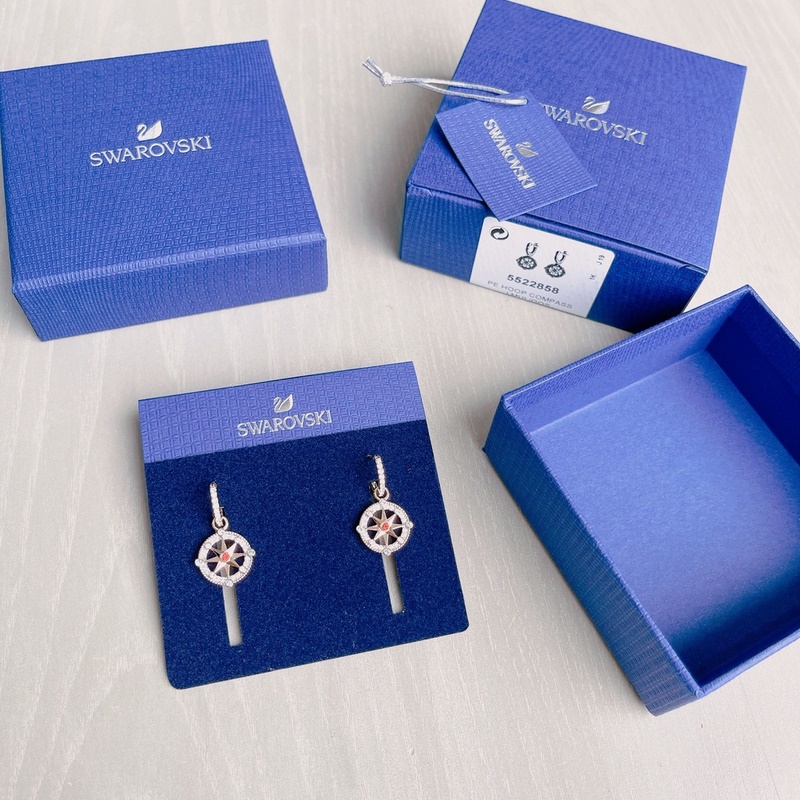 Bông tai Swarovski hình tròn đính đá Khuyên tai Swarovski 5522858