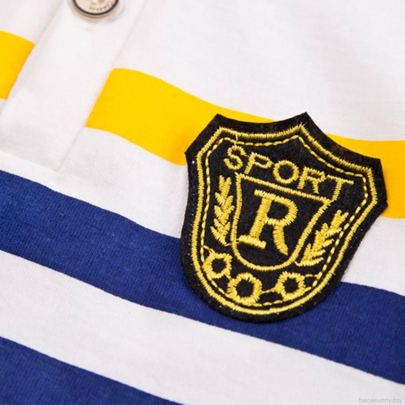 Set áo thun sọc ngang + Quần short jeans cho bé trai