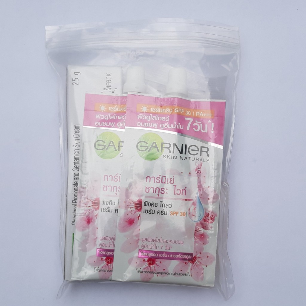 Combo 05 món Kem Garnier giảm Nám mụn lâu năm  Thái Lan