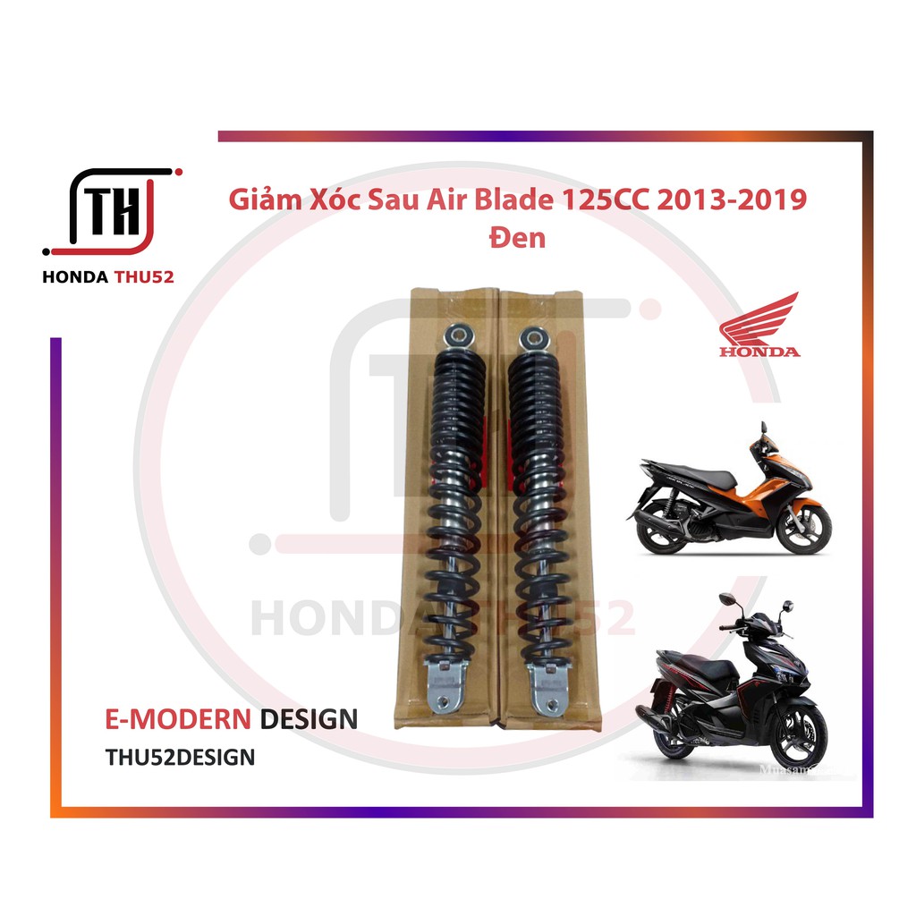 Giảm Xóc Sau Phuộc Nhún Sau Xe AB Air Blade 125 2013 -2019 Honda Đen Bạc