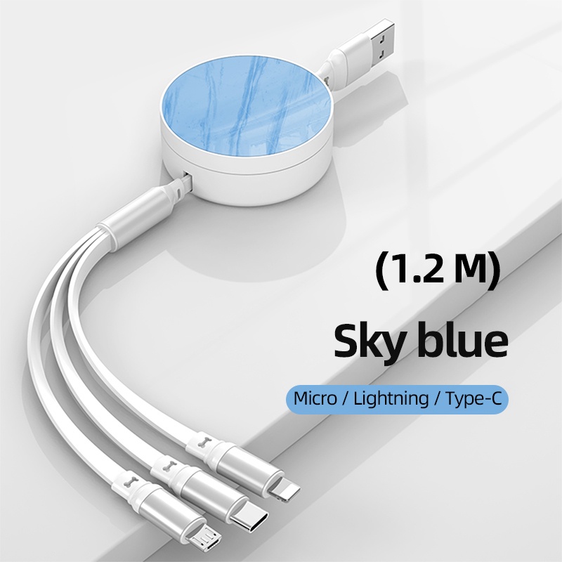 ACCEZZ Dây Cáp Sạc Nhanh 6A 3 Trong 1 Cho Vivo OPPO Micro USB Type C for iOS 13 14 15