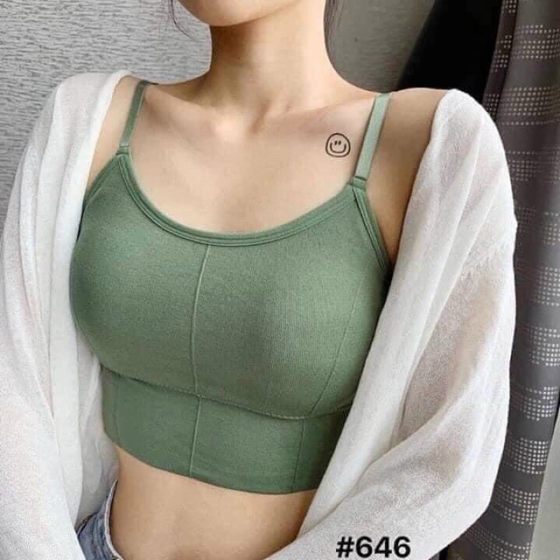 Áo bra 2 dây cotton U có lót trong đệm mỏng (Freesize 45 - 58kg) - 646U25