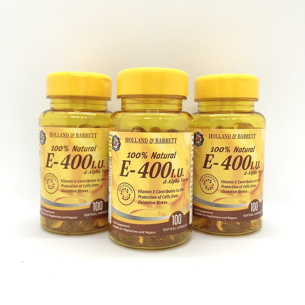 Vitamin E tự nhiên 400 IU 100 viên chính hãng Holland Barrett Anh | Thế Giới Skin Care