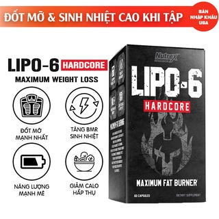 Nutrex Lipo 6 Hardcore hỗ trợ đốt mỡ và giảm cân hiệu quả