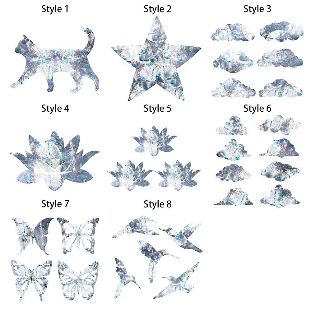 Miếng Dán Cửa Sổ Kính Hình Mèo/ Mặt Trăng Màu Cầu Vồng 3D Tháo Rời Được Tiện Dụng