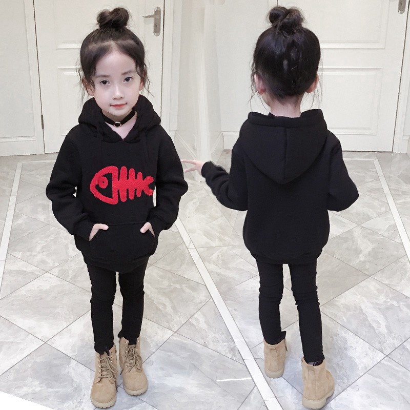 Áo hoodie dài tay in chữ dễ thương cho bé