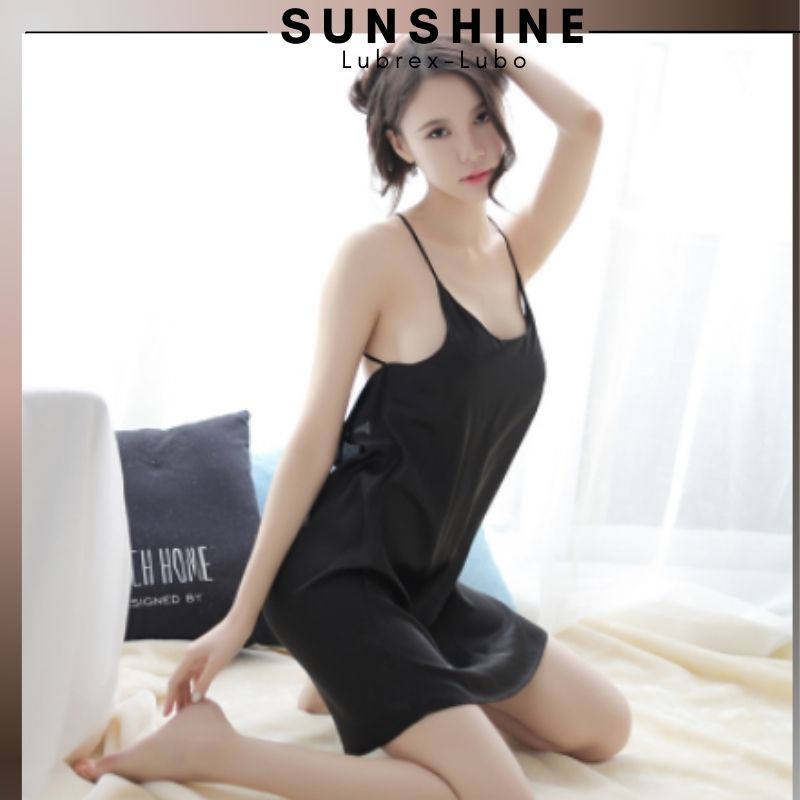 Váy ngủ lụa hai dây satin sexy cao cấp SUNSHINE LUBREXLUBO-CT