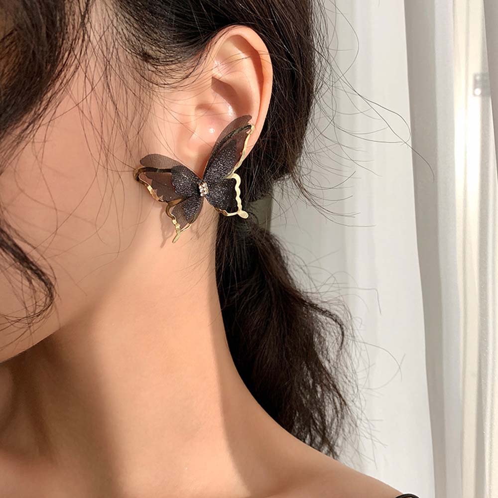 Bông Tai Hình Bướm Đính Đá Thời Trang Cho Nữ