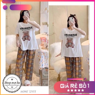 Bộ bầu hè trước và sau sinh gấu bu, chất cotton mềm đẹp