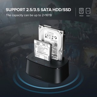 Đế ổ cứng DOCK Hdd/ssd 2 Khay SATA 2.5/3.5 Ugreen 50742