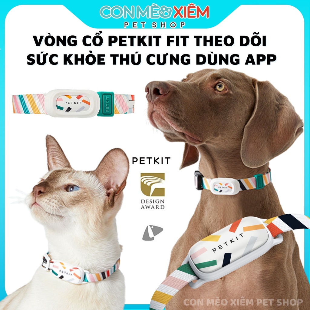 Vòng cổ Petkit cho chó mèo theo dõi sức khỏe Fit 3, phụ kiện công nghệ thú cưng Con Mèo Xiêm