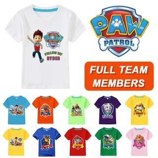 Áo Thun Cotton Tay Ngắn In Hình Paw Patrol Thời Trang Mùa Hè Cho Bé Trai Và Gái