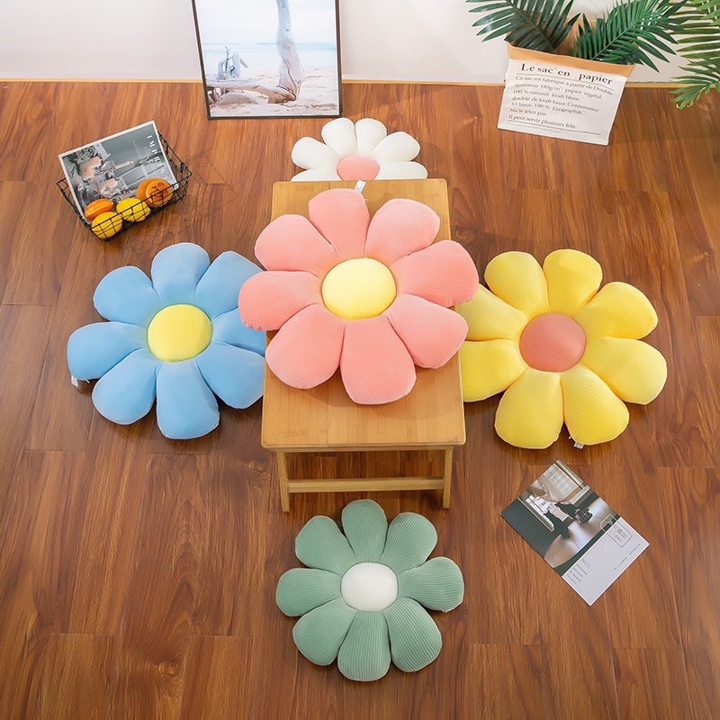 Đệm loát sàn bệt ngồi hoa trang trí, gối ôm sofa , gối tựa dercor chụp ảnh xinh xắn, 5 màu kích thước 40cm, 60cm, 80cm