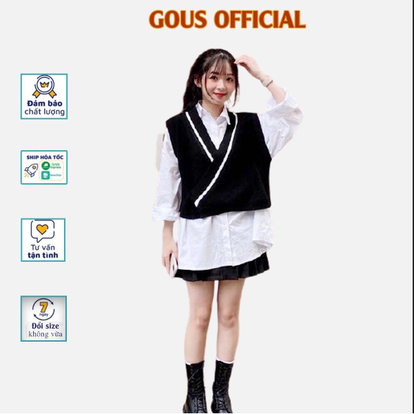 Áo Gile Nữ Dáng Ngắn Ghile Len Trơn Croptop Form Rộng Phong Cách Thời Trang Hàn Quốc Eime 3 Màu Xám Đen Trắng 1754 | BigBuy360 - bigbuy360.vn