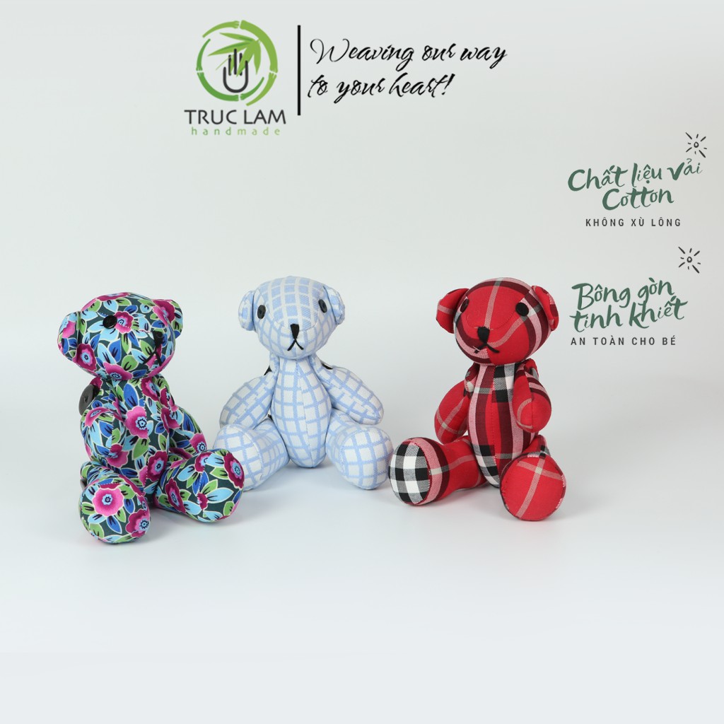 Đồ Chơi Cho Bé Thú Nhồi Bông Hình Gấu Teddy Bông Gòn Cao Cấp Cỡ Nhỏ – Trúc Lâm Handmade