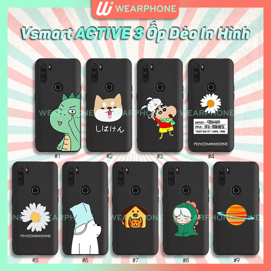 Ốp Lưng Vsmart Active 3 Dẻo Đen In Hình Nhiều Mẫu PA