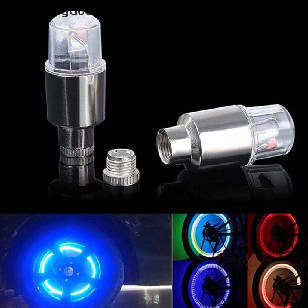 Everthinggooddown Set 2 Đèn Led Cảm Ứng Rung Neon Gắn Van Lốp Xe Đạp / Xe Hơi