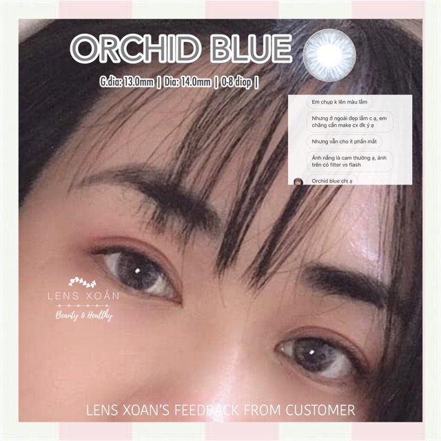 KÍNH ÁP TRÒNG ORCHID BLUE CỦA B.S.COR: LENS XANH DƯƠNG SÁNG TRONG NHẸ | LENS XOẮN