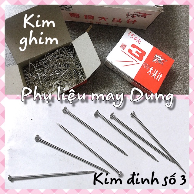 Kim ghim (kim đinh) số 3: 1 hộp 150 cây