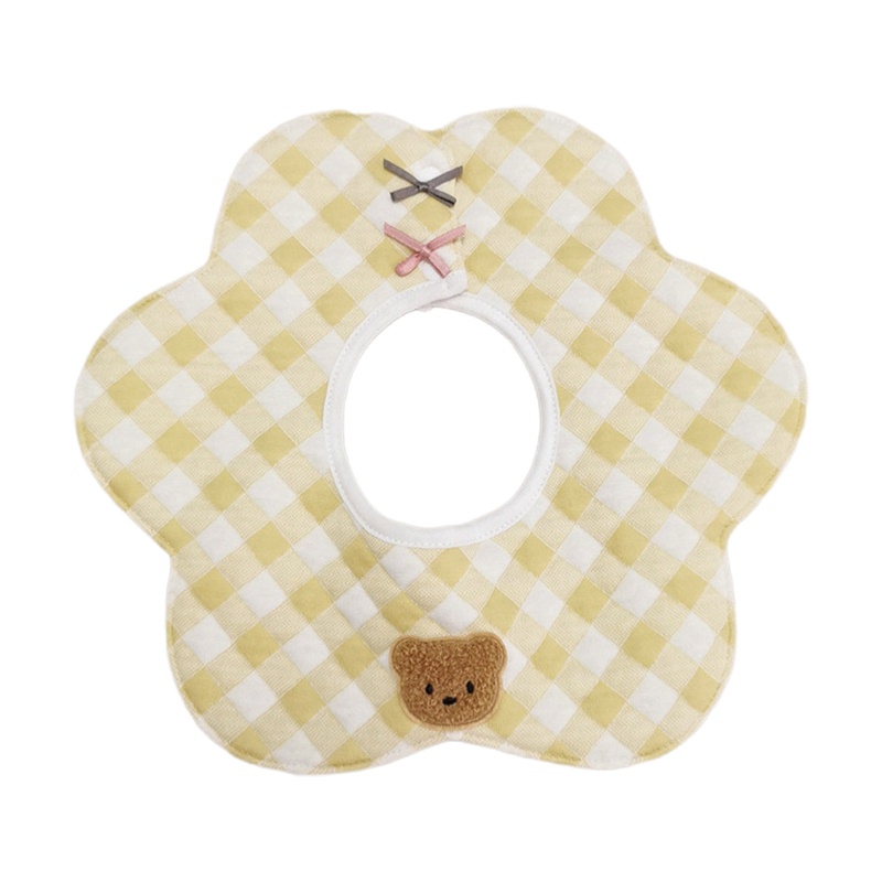 Yếm Ăn Cotton Mềm Mại Xoay 360 Độ In Họa Tiết Hoa Hoạt Hình Xinh Xắn Dành Cho Bé