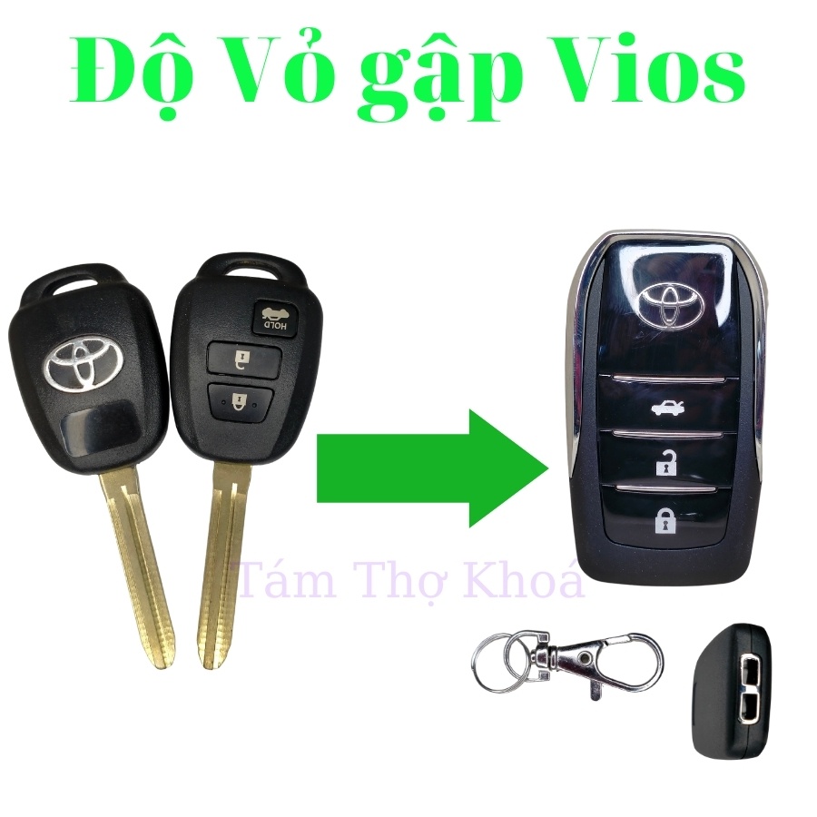 Vỏ chìa khóa gập Toyota Vios 2015 - 2020 ( From Mới )