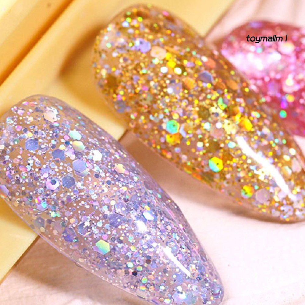 Lọ gel sơn móng kim tuyến 6ml trang trí lấp lánh nhiều màu sắc