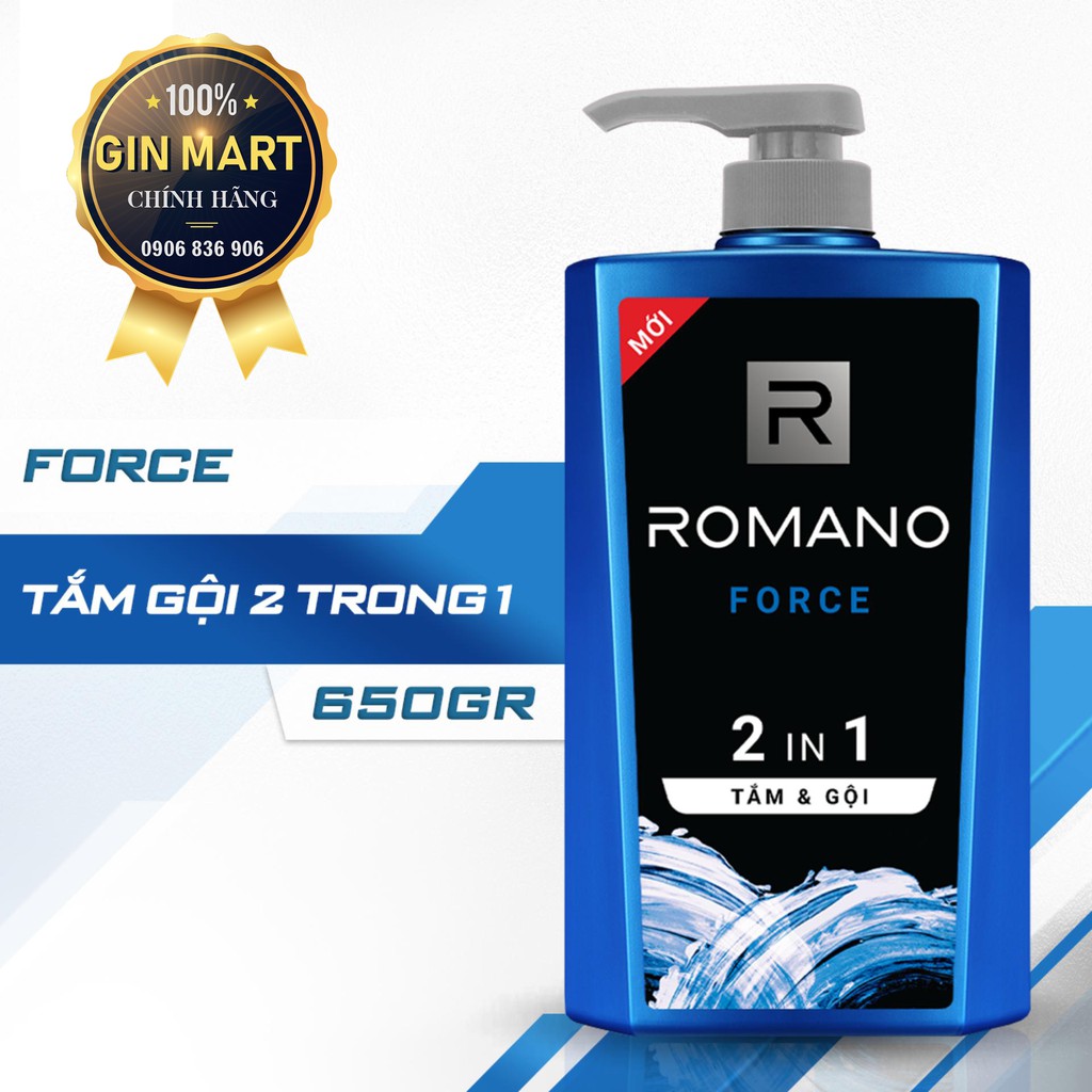 Tắm gội 2 trong 1 Romano Classic và Force 650g